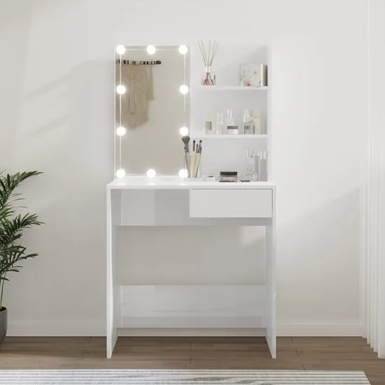 Axten Dressing Table with LED Lights - White image