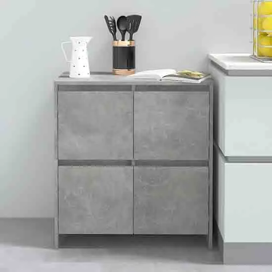Axton Storage Cabinet with 4 Doors - Concrete Grey