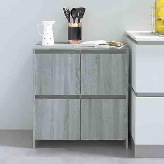 Axton Storage Cabinet with 4 Doors - Grey Sonoma