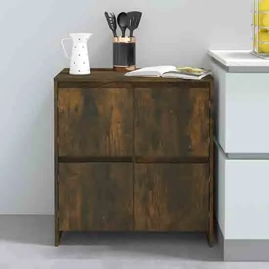Axton Storage Cabinet with 4 Doors - Smoked Oak