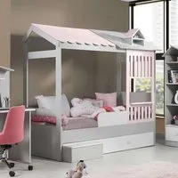 Ayder Children Bed - Pink, Melamine Coated Particle Board alternate view