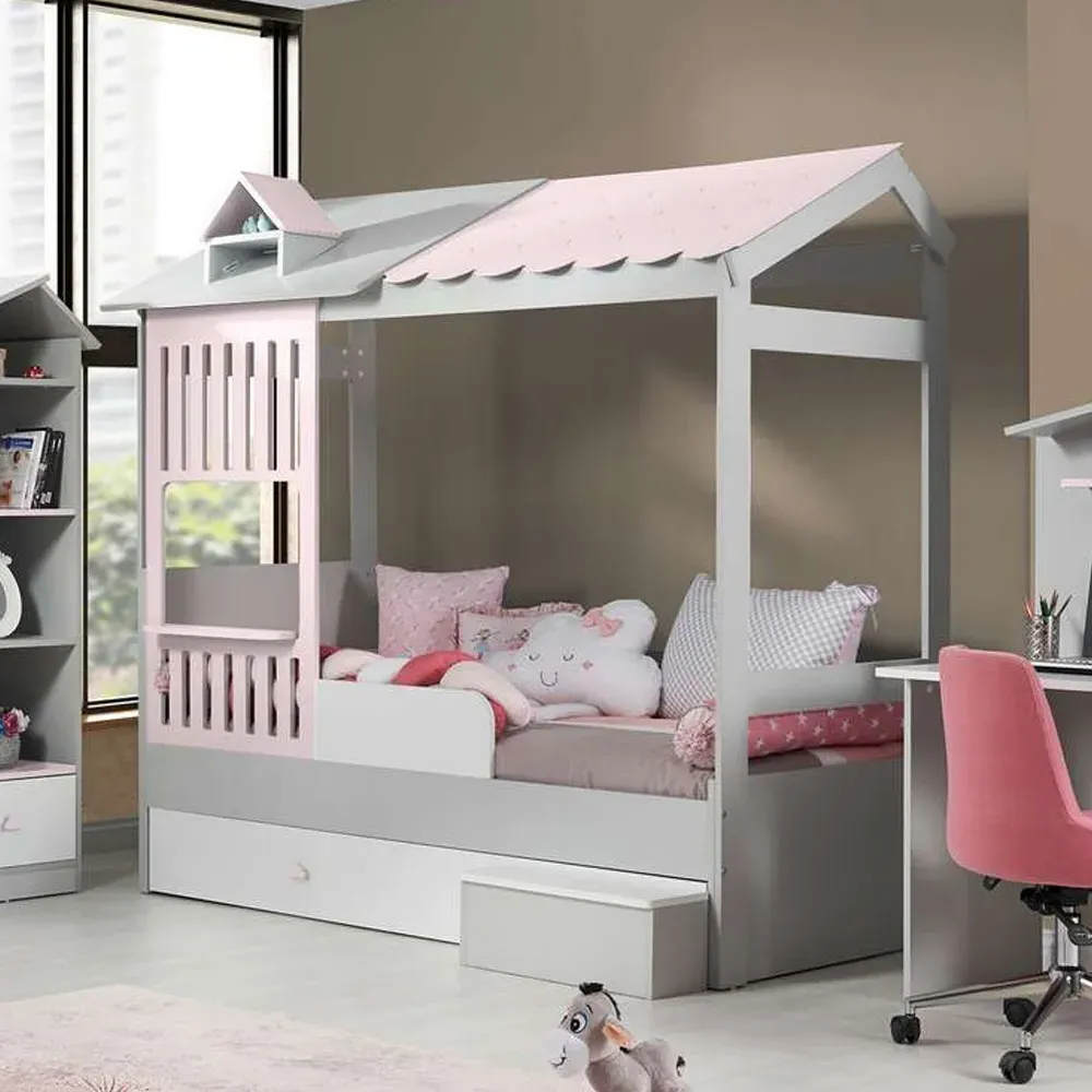 Ayder Children Bed - Pink, Melamine Coated Particle Board product