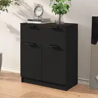 Aylesbury Sideboard with Storage - Black, Engineered Wood