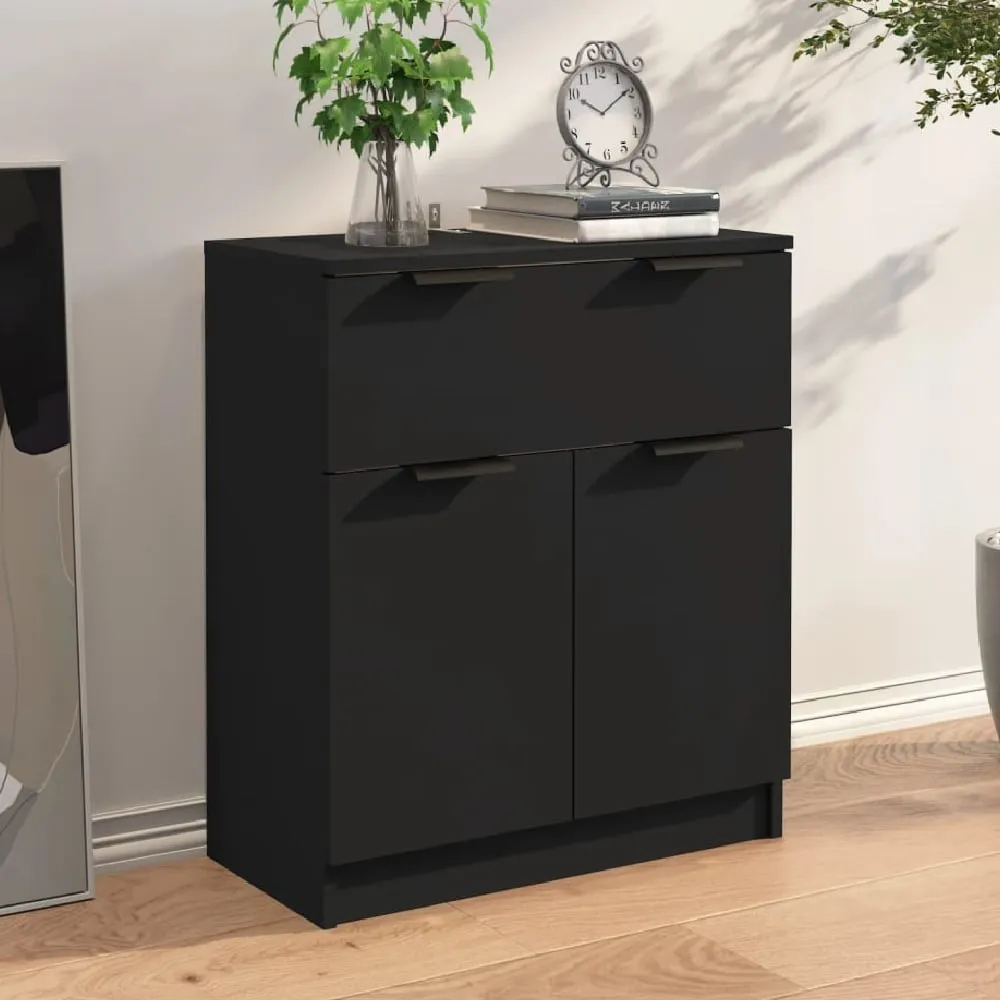 Aylesbury Sideboard with Storage - Black, Engineered Wood