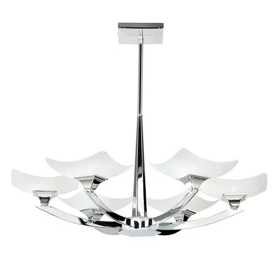 Ayres 6 Light Glass Semi Flush Ceiling Light - Chrome