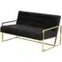Azaltro 2-Seater Sofa with Gold Frame - Black, Velvet