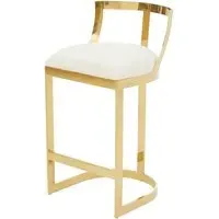 Azaltro Bar Chair with Backrest - Ivory, Velvet