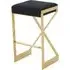 Azaltro Bar Stool with Footrest - Black, Velvet