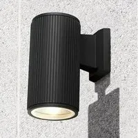 Azha Round Outdoor Wall Light - Black, Die Cast Aluminium