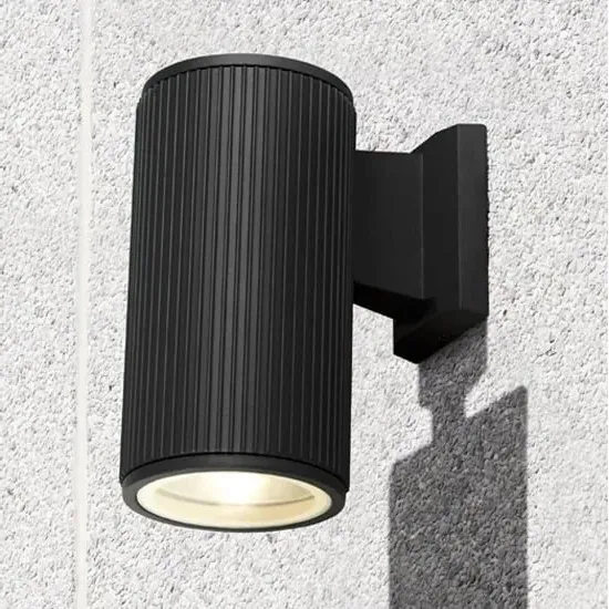Azha Round Outdoor Wall Light - Black, Die Cast Aluminium image