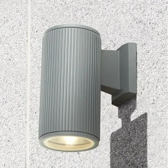 Azha Round Outdoor Wall Light - Grey, Die Cast Aluminium