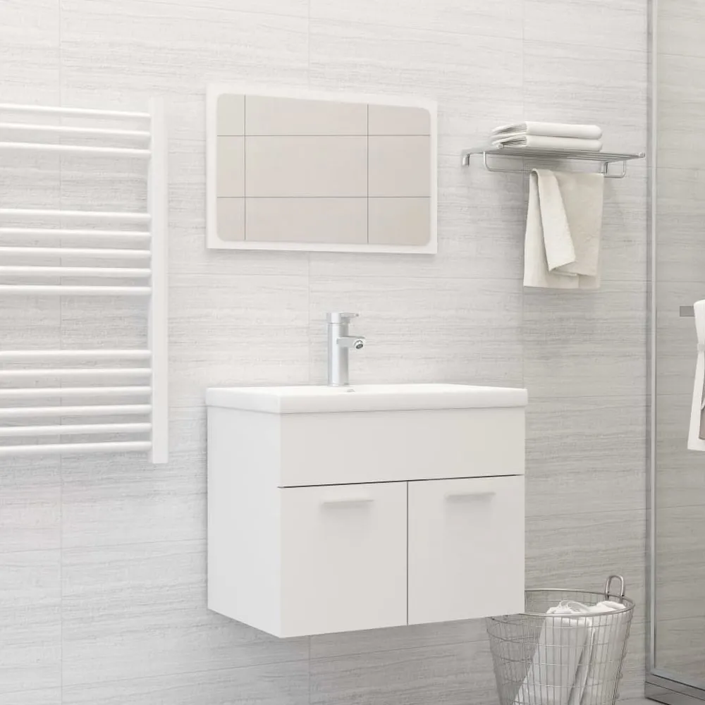 Aztec 2-Piece Bathroom Furniture Set - White, Engineered Wood product