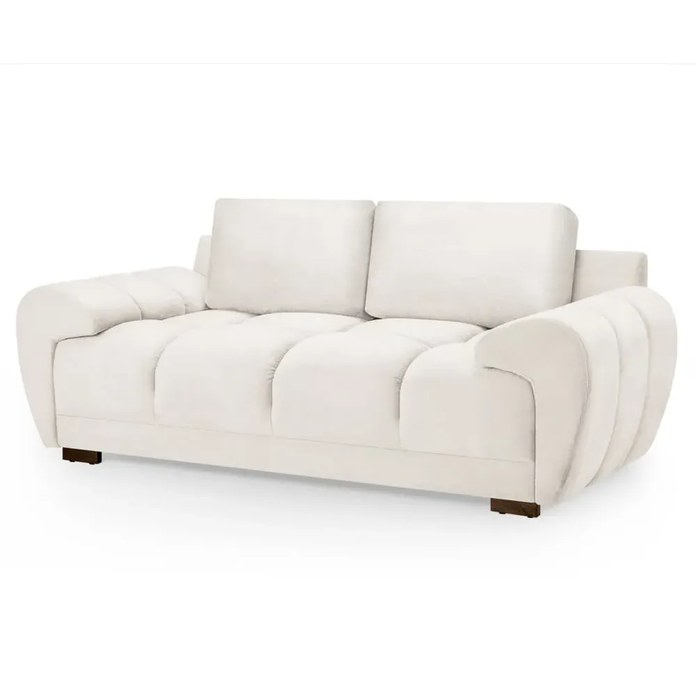 Aztec 2-Seater Sofa - Cream, Velvet