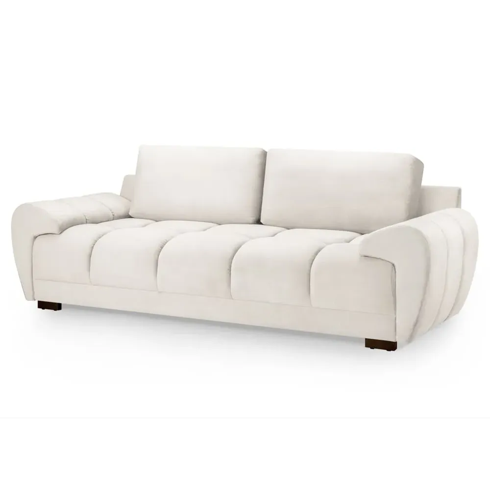 Aztec 3-Seater Sofa - Cream, Velvet image