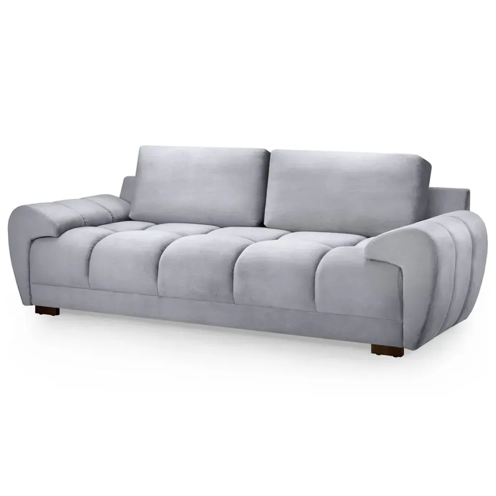 Aztec 3-Seater Sofa - Grey, Velvet