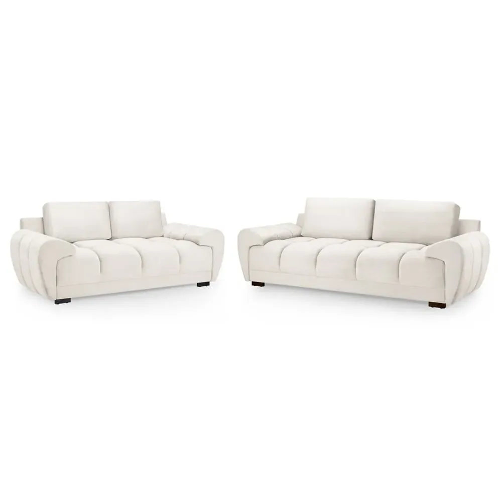 Aztec 3+2 Seater Sofa Set - Cream, Plush Velvet image