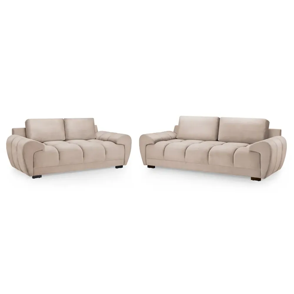 Aztec 3+2 Seater Sofa Set - Mocha, Plush Velvet