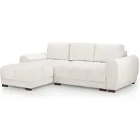Aztec Corner Sofa Bed - Cream, Plush Velvet