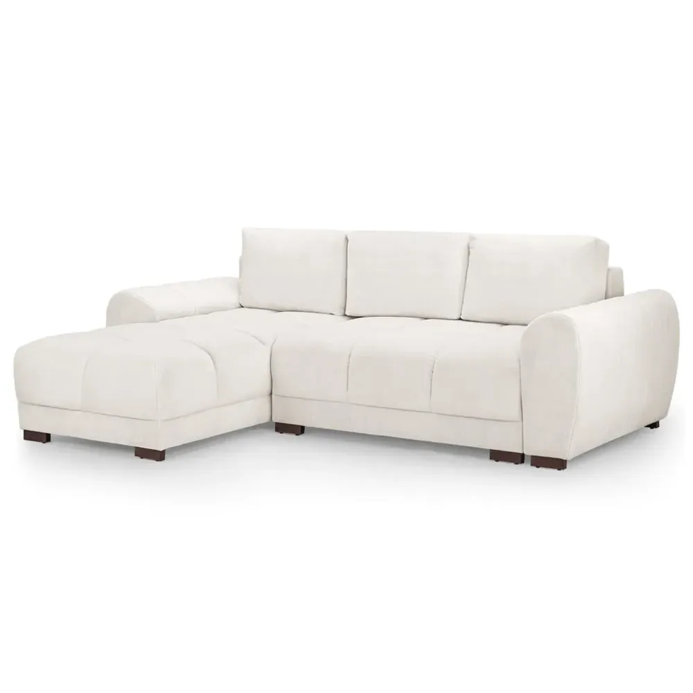 Aztec Corner Sofa Bed - Cream, Plush Velvet image