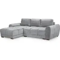 Aztec Corner Sofa Bed - Grey, Plush Velvet