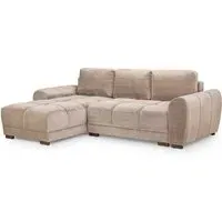 Aztec Corner Sofa Bed - Mocha, Plush Velvet