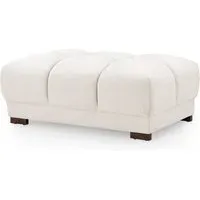 Aztec Foot Stool - Cream, Velvet