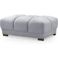 Aztec Foot Stool - Grey, Velvet