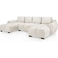 Aztec U-Shaped Corner Sofa - Cream, Plush Velvet