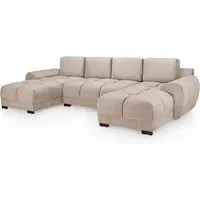 Aztec U-Shaped Corner Sofa - Mocha, Plush Velvet