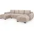 Aztec U-Shaped Corner Sofa - Mocha, Plush Velvet