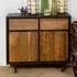 Aztec Wooden Sideboard with 2 Doors Drawers - Natural