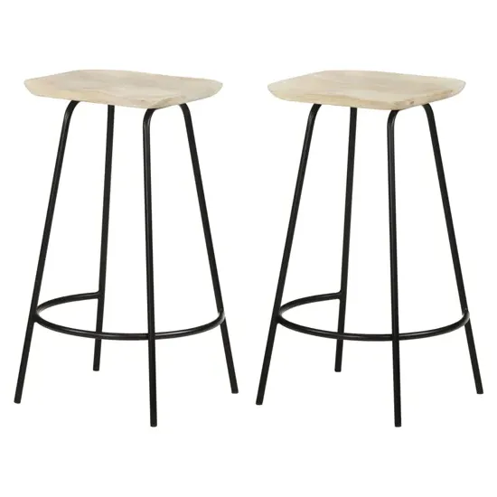 Azul Bar Stool with Footrest (Set of 2) - Natural, Mango Wood product