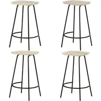 Azul Set of 4 Bar Stools with Footrests - Natural, Mango Wood