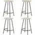 Azul Set of 4 Bar Stools with Footrests - Natural, Mango Wood