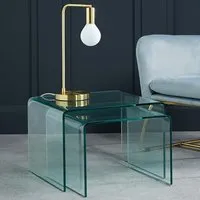 Azure Curved Nest of 2 Tables - Clear, Glass alternate view