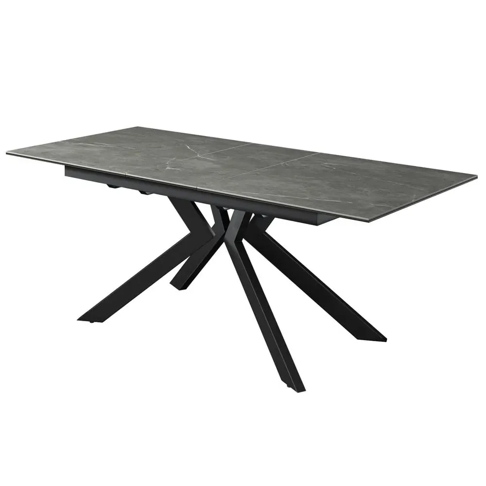 Azure Extending Dining Table - Grey, Ceramic