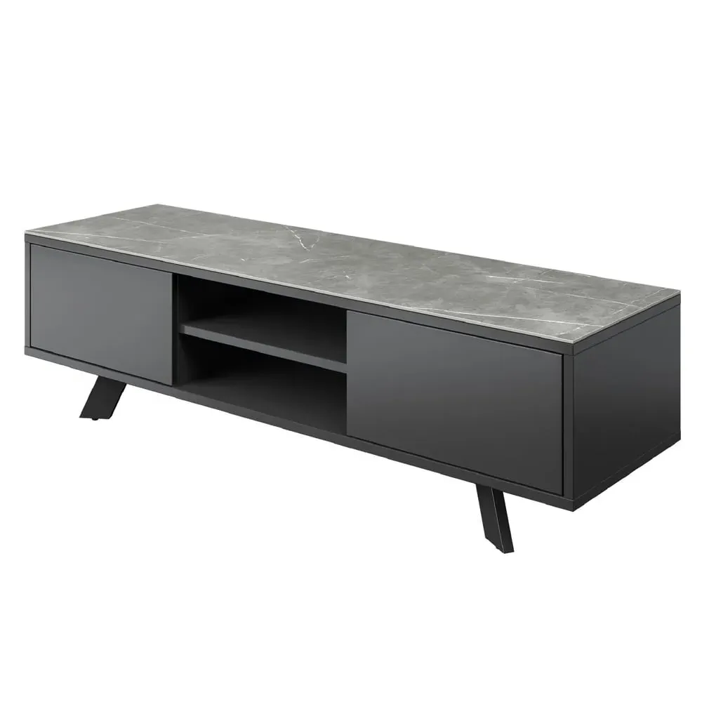 Azure TV Stand with Storage - Grey, Ceramic