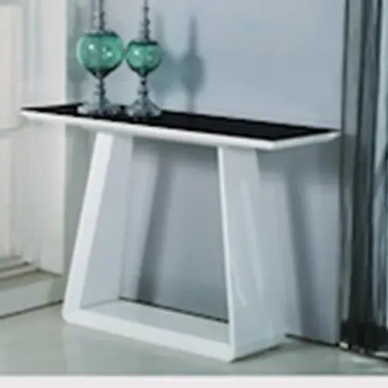 Azurro Glass Console Table - Black, High Gloss White