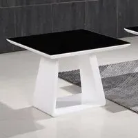Azurro Glass Lamp Table - Black, High Gloss White