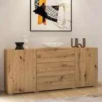 Azusa Sideboard with 2 Doors 3 Drawers - Artisan Oak