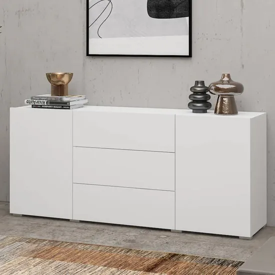 Azusa Sideboard with 2 Doors 3 Drawers - White