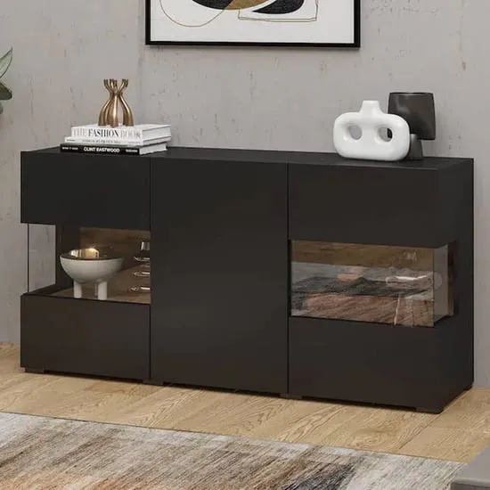 Azusa Sideboard with 3 Doors - Black