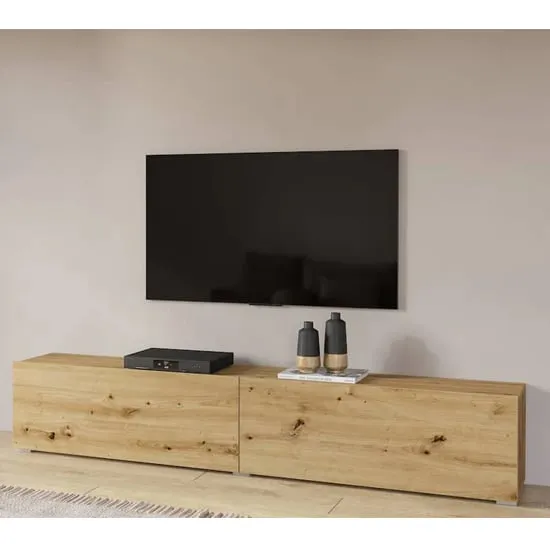 Azusa TV Stand with Pull-Down Doors - Artisan Oak