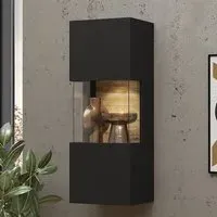 Azusa Wall Hung Display Cabinet - Black