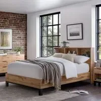 Baara Single Ottoman Storage Bed - Light Oak