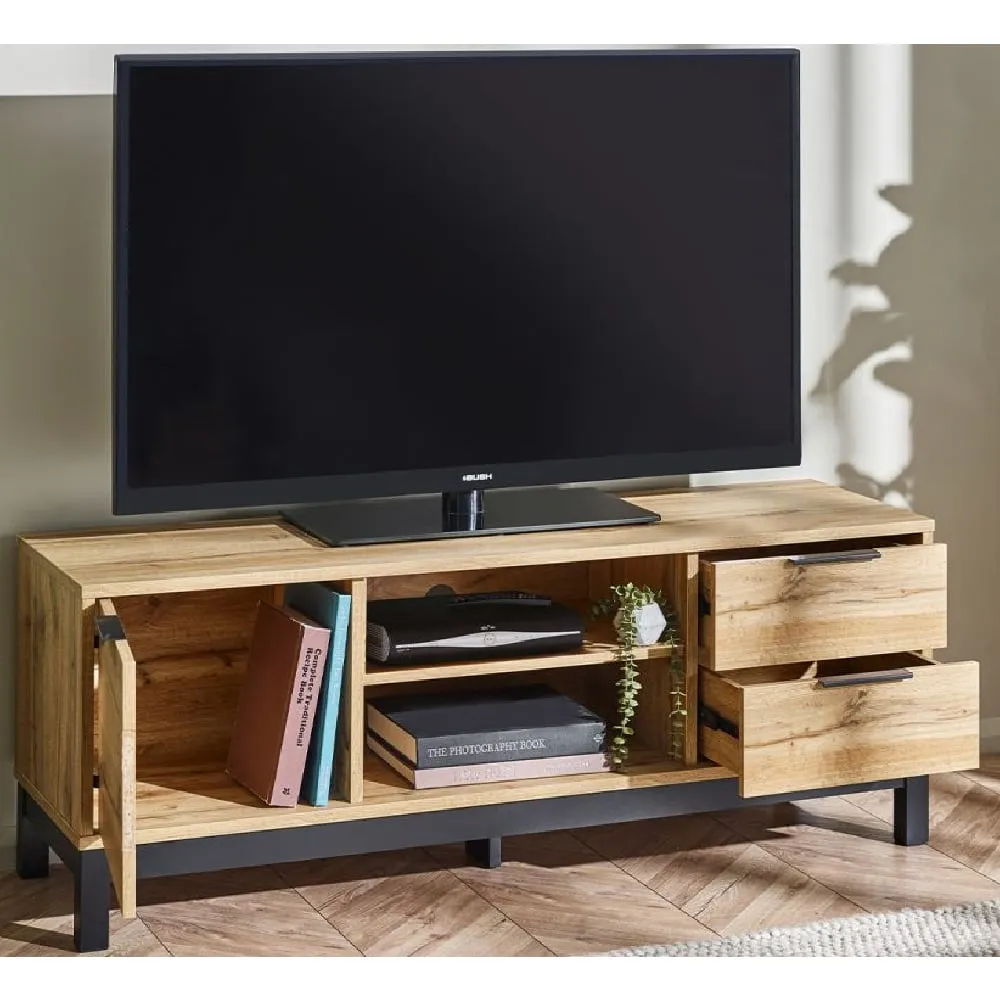 Baara TV Stand with Storage - Light Oak