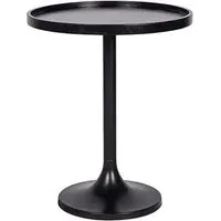 Babette Round Lamp Table - Black, Metal