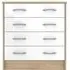 Babylon 4 Drawer Chest - White Gloss, Oak