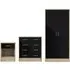 Babylon Bedroom Set with Wardrobe - Black, Oak