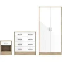 Babylon Bedroom Set with Wardrobe - White, Oak